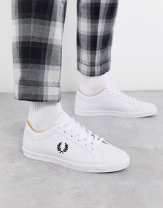 Белые кожаные кроссовки Fred Perry Baseline-Белый