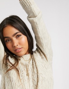 Кремовый джемпер с узором "в косичку" Vero Moda