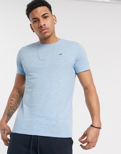 Синяя футболка с круглым вырезом и логотипом Hollister-Синий