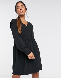 Черное платье мини с v-образным вырезом Vero Moda-Черный