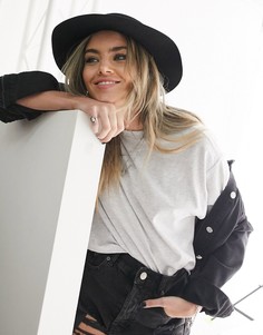 Серая футболка свободного кроя Topshop-Серый