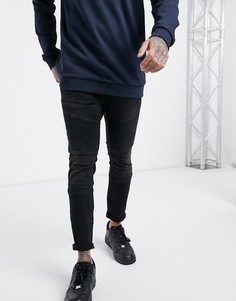 Черные байкерские джинсы скинни Burton Menswear-Черный