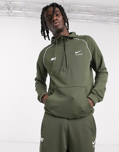 Худи цвета хаки на молнии Nike DNA Pack-Зеленый