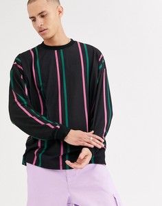 Oversize-лонгслив в вертикальную полоску ASOS DESIGN-Мульти