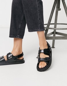 Черные сандалии в спортивном стиле ASOS DESIGN-Черный