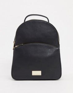 Черный кожаный рюкзак на молнии Paul Costelloe