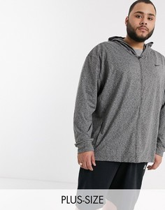 Худи темно-серого цвета с молнией Nike Yoga Plus-Серый