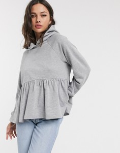 Худи серого цвета ASOS DESIGN-Серый