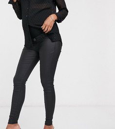 Черные вощеные джинсы со вставкой для живота River Island Maternity-Черный