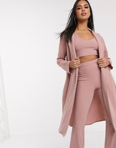 Легкий трикотажный пиджак ASOS DESIGN-Розовый
