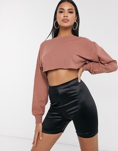 Атласные леггинсы-шорты ASOS DESIGN-Черный