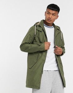 Длинная парка цвета хаки Jack & Jones Originals-Зеленый
