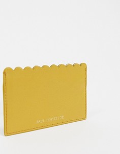 Кожаный кошелек для карт горчичного цвета с фигурным краем Paul Costelloe-Светло-коричневый