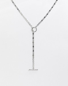 Серебристая цепочка с крупными звеньями и Т-образным дизайном ASOS DESIGN-Серебряный
