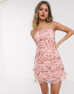 Платье мини на бретелях с цветочным принтом Bardot-Мульти