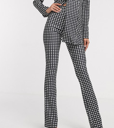Узкие трикотажные брюки в клетку ASOS DESIGN Tall-Мульти
