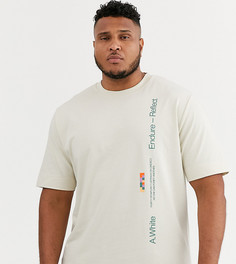 Свободная футболка с фотопринтом ASOS WHITE Plus-Бежевый