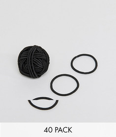 Набор из 40 резинок для волос ASOS DESIGN-Черный