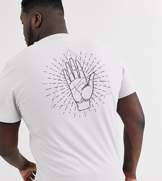 Футболка с принтом ладони ASOS DESIGN Plus-Серый