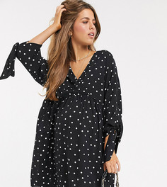 Повседневное платье мини в горошек с запахом ASOS DESIGN Maternity-Мульти