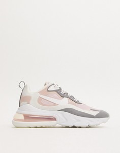Розово-серые кроссовки Nike Air Max 270 React-Розовый