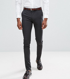 Темно-серые супероблегающие строгие брюки ASOS DESIGN Tall-Серый