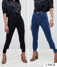 2 джинсов скинни (черные/синие) ASOS DESIGN Ridley - Скидка 16%-Мульти