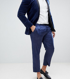 Темно-синие укороченные брюки скинни из сатина ASOS PLUS-Темно-синий