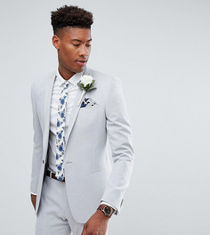 Пиджак скинни с принтом на подкладке ASOS TALL Wedding-Серый