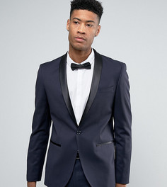 Темно-синий облегающий пиджак-смокинг ASOS DESIGN Tall