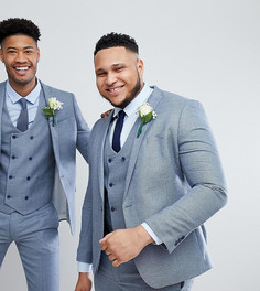 Синий облегающий пиджак ASOS DESIGN Plus wedding