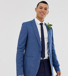 Синий пиджак узкого кроя из ткани с отливом ASOS TALL Wedding