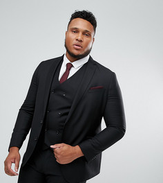 Узкий черный пиджак из 100% шерсти ASOS PLUS