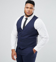 Темно-синий приталенный жилет ASOS DESIGN Plus
