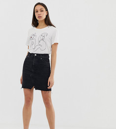 Черная выбеленная джинсовая мини‑юбка ASOS DESIGN Tall-Черный