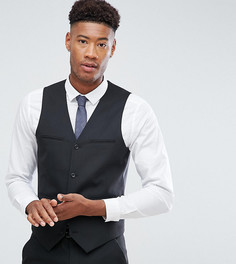 Черный приталенный жилет ASOS DESIGN Tall