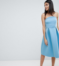 Платье миди бандо ASOS DESIGN Tall-Синий