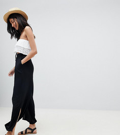 Укороченные брюки с затягивающимся шнурком ASOS DESIGN Tall-Черный