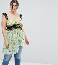 Эксклюзивный топ с цветочным принтом ASOS CURVE-Мульти