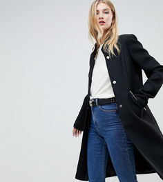 Строгое пальто с контрастной отделкой ASOS DESIGN Tall-Черный