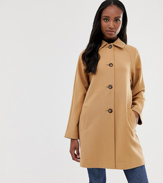 Пальто из крепа на пуговицах ASOS DESIGN Tall-Светло-бежевый