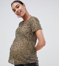 Футболка с пайетками ASOS DESIGN Maternity-Зеленый