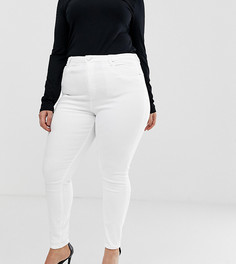 Белые джинсы скинни с завышенной талией ASOS DESIGN Curve Ridley-Белый