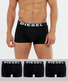 Набор из 3 пар черных хлопковых эластичных боксеров-брифов Diesel-Черный