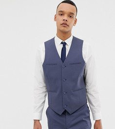 Синий приталенный жилет ASOS DESIGN Tall