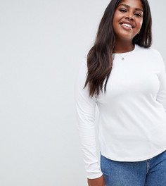 Белый лонгслив с круглым вырезом ASOS DESIGN Curve ultimate