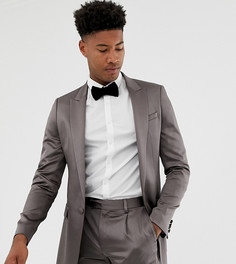 Серый блестящий приталенный пиджак ASOS DESIGN Tall