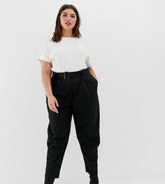 Брюки-галифе с ремнем и черепаховой пряжкой ASOS DESIGN Curve-Черный