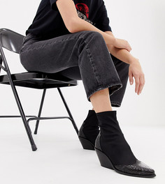 Ботинки в стиле вестерн для широкой стопы ASOS DESIGN-Черный