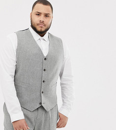 Серый приталенный жилет ASOS DESIGN Plus wedding-Бежевый